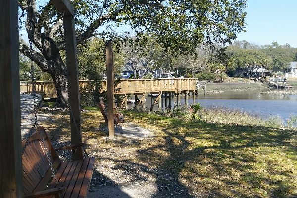 view of park water view