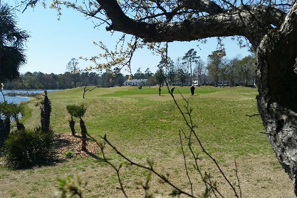 view of golf course with players